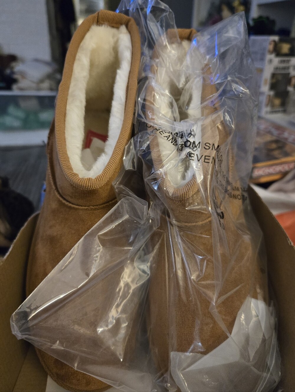 Womens Pop Cognac Suede-Like Ankle Boots - Cognac, Size 10M, New - Picture 2 of 4